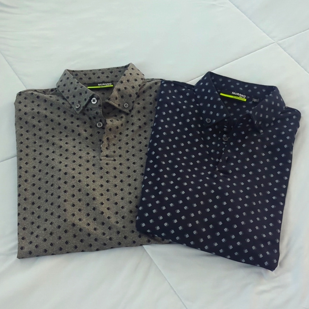 Bundle of 2 Like New 🔥 'Murano Performance' Polo Style Slim Fit Shirts
